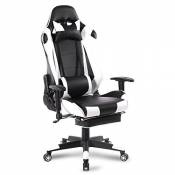 WOLTU® BS14ws Fauteuil Gaming Chaise Gaming avec Repose-tête