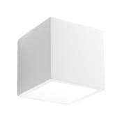 Applique cube en plâtre blanc