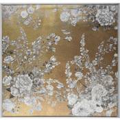 Atmosphera - Toile imprimée fleur encadrée 78 x 78