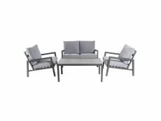 Canapé 2 places+2 fauteuils+table basse,coussins grise H64560375