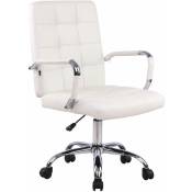 Chaise de bureau de design moderne en cuir eco avec des roues de différentes couleurs Couleur : Blanc