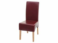 Chaise de salle à manger latina, chaise de cuisine, cuir ~ rouge, pieds légers