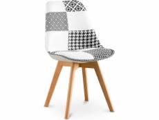 Chaise de salle à manger - tapisserie patchwork noir