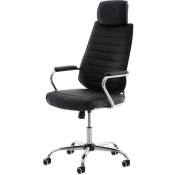 CLP - légant chaise de bureau moderne avec appuie-tête en cuir écologique différentes couleurs Couleur : Noir