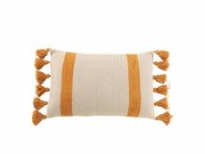 Coussin plage rayure rectangle cotton ocre - l 40 x