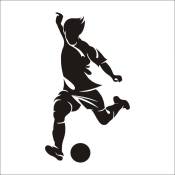 Csparkv - Adhesif joueur de football. Décoration murale pour chambre d'enfant/bébé fille ou garçon.