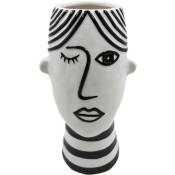 Dmora - Vase élégant, Porcelaine, Couleur blanche,
