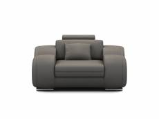 Dydda - fauteuil relax en cuir gris