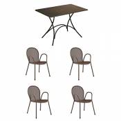 EMU Ensemble table Pigalle 120 x 90 cm + 4 fauteuils