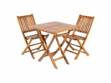 Ensemble extérieur,table carrée 70cm et 2 chaises pliantes J84694327