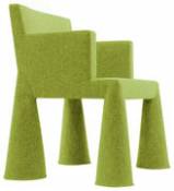 Fauteuil à roulettes V.I.P. Chair / Rembourré - Moooi vert en tissu