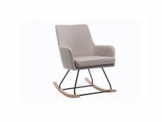 Fauteuil rocking chair design tissu naturel shana