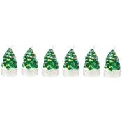 Fééric Lights And Christmas - Lot de 5 Bougies décorées Noël h 5.6 cm - Feeric Christmas - Vert