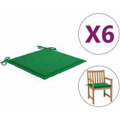 Fimei - Coussins de chaise de jardin 6 pcs Vert 50x50x3 cm Tissu