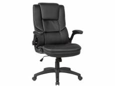 Finebuy housse de chaise de bureau en cuir synthétique noir chaise de bureau pivotante jusqu'à 120 kg | chaise pivotante design réglable en hauteur |