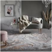 Flair Rugs - Tapis effet 3D pour salon Marbled Rose 120x170 - Rose