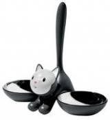 Gamelle Tigrito / pour chat - Alessi noir en métal