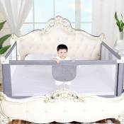 Hofuton Barrière de Lit Pliable pour Bébé/Enfant Barre de Lit Rabattable, Barrière de Protection Bébé Chambre à Coucher (Gris, 150 cm)