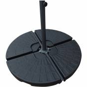 Hofuton Ensemble de 4 poids pour supports de parasol | 96*96*8cm | a remplir d'eau ou de sable | Noir