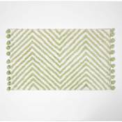 Homescapes - Tapis de bain vert zigzag, 50 x 80 cm
