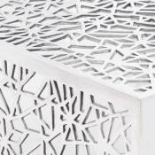 KAI Table basse argentée Design géométrique Aluminium