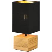 Lampe de table sigrid en bois naturel abat-jour noir