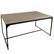 Loft table a manger en bois avce structure en metal noir 150x80xh75cm - Noir