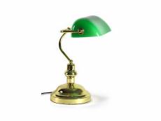 [lux.pro] lampe de table lampe de bureau aluminium, plastique vert, cuivre jaune 37 cm ø 17 cm 1 x e27