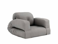Matelas futon et fauteuil 2 en 1 hippo gris 90x200