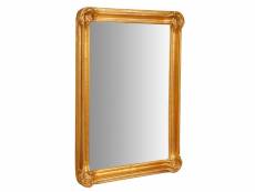 Miroir, miroir mural rectangulaire, à accrocher au mur horizontal vertical, shabby chic, maquillage, salle de bain, cadre finition or antique, l64xp4,