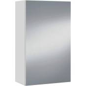 Pegane - Miroir de salle de bain avec rangements 1 porte en blanc brillant, hauteur 65 x largeur 40 x profondeur 21 cm