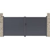 Portail aluminium Marc - 349.5 x 155.9 cm - Gris -