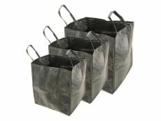Ribiland - lot de 3 sacs de jardin multifonctions 70l / 100l / 170l