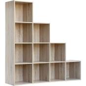 Salone Srl - bibliothèque meuble mod.cubo 10 CM.121X29,5X121H chêne