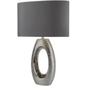 Searchlight - Lampe de table d'écriture salle de travail abat-jour textile bureau lampe chromée projecteur gris EU1213CC