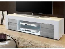 Subleem meuble tv 180cm 2 portes aragona blanc laqué