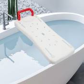 Swanew - Siège de bain,Siège de baignoire, Chaise Ajustable Réglable Blanc -Rouge jusqu'à 150Kg 69cm - Blanc