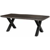 Table à manger 180x90 en bois de manguier laqué gris