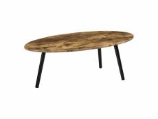 Table basse de salon avec pieds bois mdf 110 x 60 x 40 cm bois foncé noir helloshop26 03_0006154