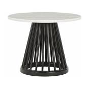 Table basse en marbre blanc et bois de bouleau noir Fan - Tom Dixon
