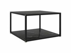 Table basse noir 60x60x35 cm verre trempé
