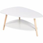 Table basse ovale scandinave - Blanc 90*60*40cm