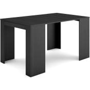 Table console extensible, Console meuble, 140, Pour 6 personnes, Table à Manger, Style moderne, Noir - Skraut Home