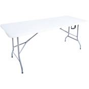 Table pliante - plastique - 152x70 cm - Blanc