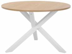 Table ronde en bois clair et blanc jacksonville 146708