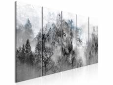 Tableau sur toile en 5 panneaux décoration murale image imprimée cadre en bois à suspendre prédateur des montagnes (5 pièces) étroit 200x80 cm 11_0003