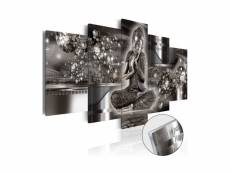 Tableau sur verre acrylique - silver serenity [glass]-200x100