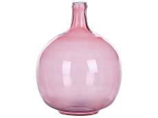 Vase décoratif en verre rose H31