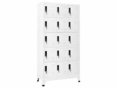 Vidaxl armoire à casiers blanc 90x40x180 cm acier