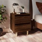 Vidaxl - Table de chevet avec pieds en bois Chêne marron 40x35x50 cm